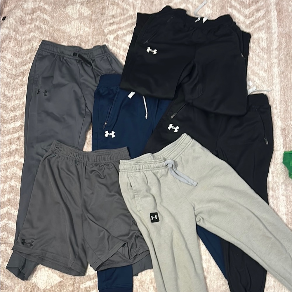 Under Armour Black, Navy and Gray Sweatpants and shorts Lot